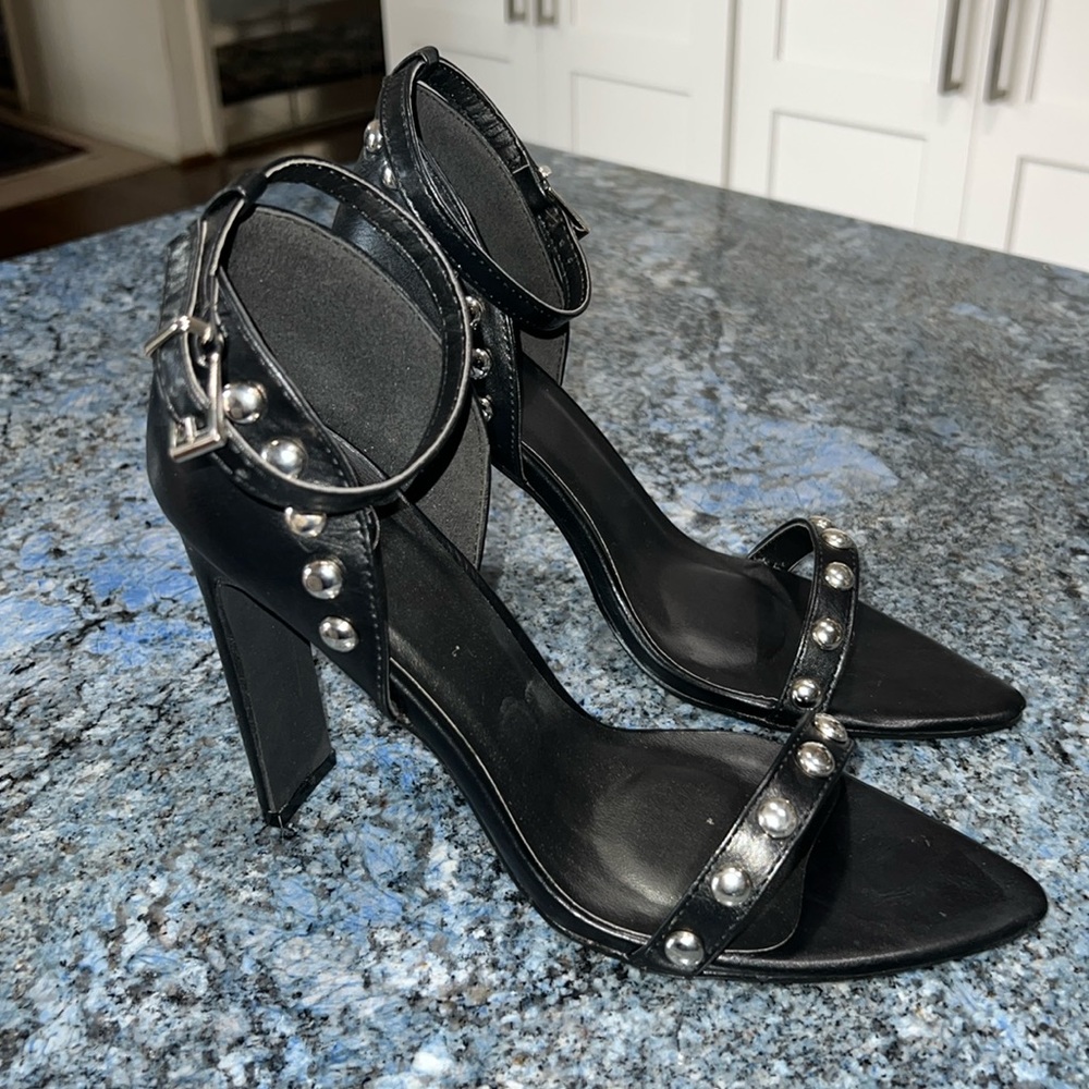 Black studded heels size 8